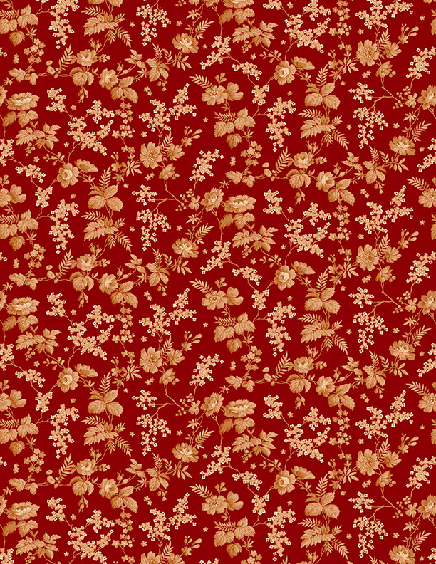 3/4 Yard Memories - Trailing Flowers Red - Wilmington Prints