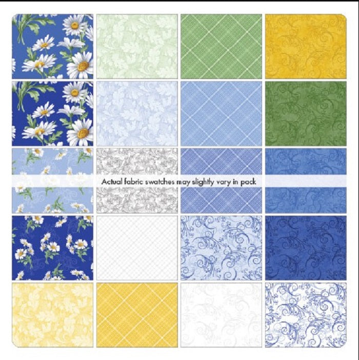 All About Daisies - 10"x10" Squares - Benartex