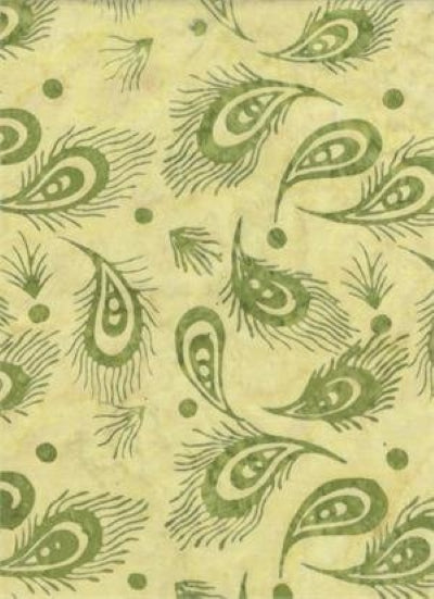 Paisley in Greens - Batik Textiles