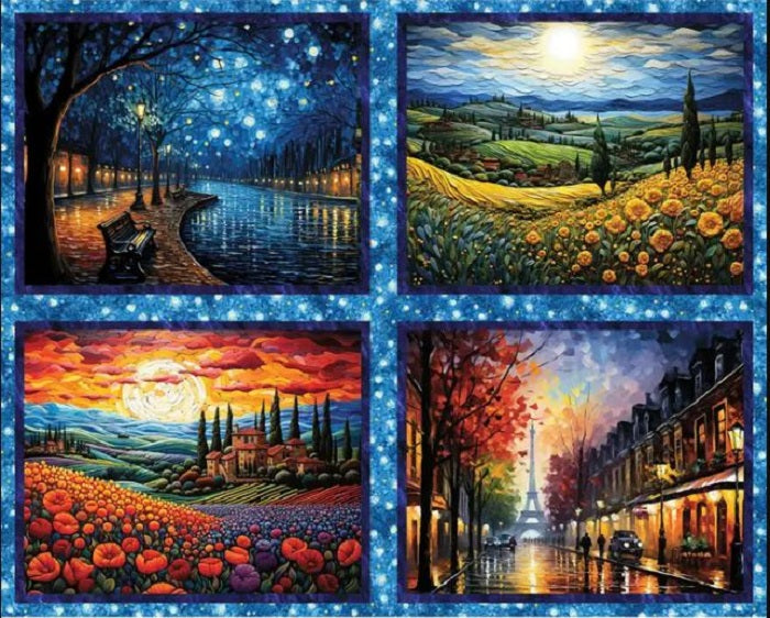 C'Est Magnifique - French Countryside and Citiscape - 3-Wishes Fabric