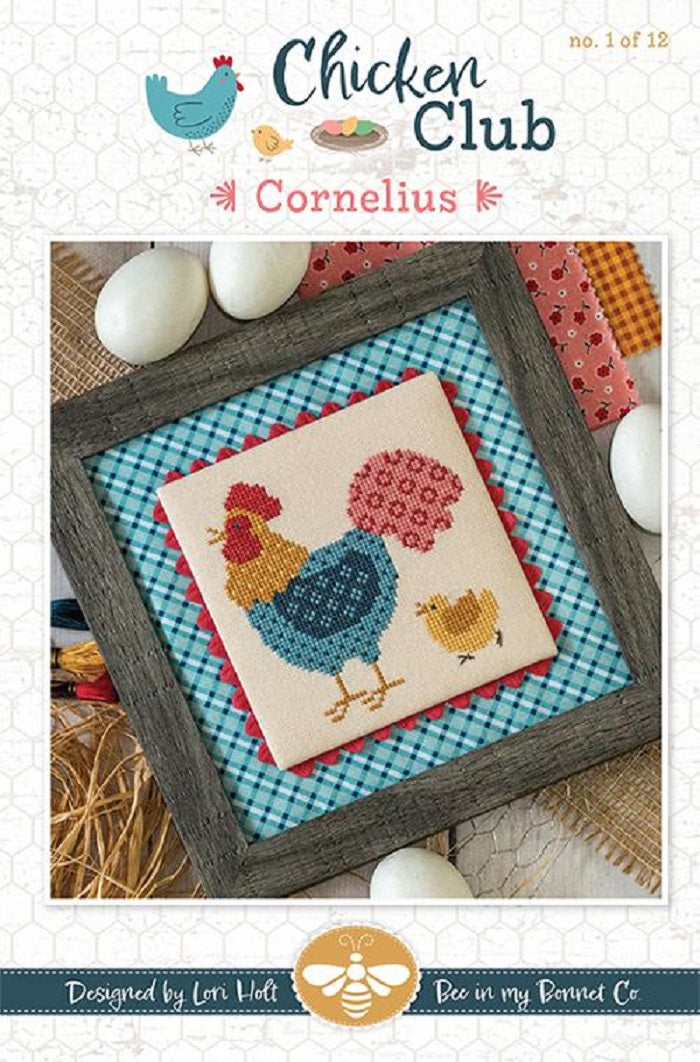 Chicken Club Cross Stitch Pattern #1 - Cornelius - It's Sew Emma