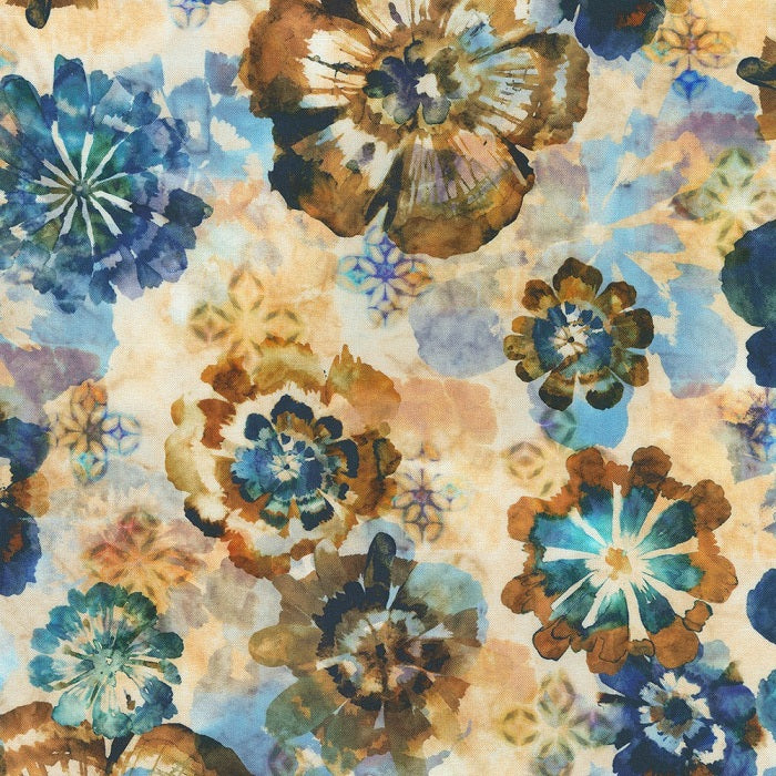 Cove - Floral on Sand Background - Robert Kaufman Fabrics