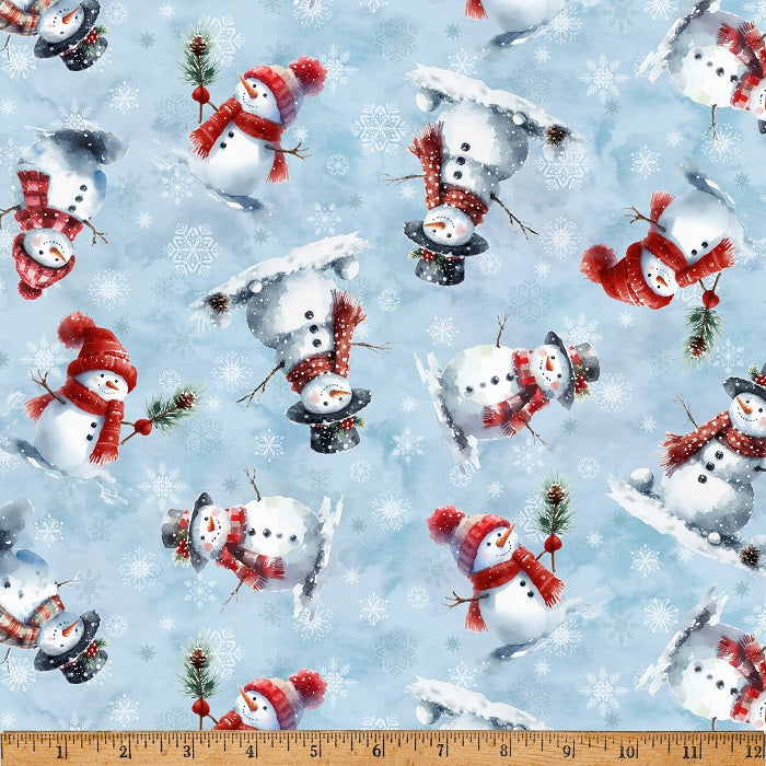 Cozy Tidings - Ice Blue - Hoffman Fabrics