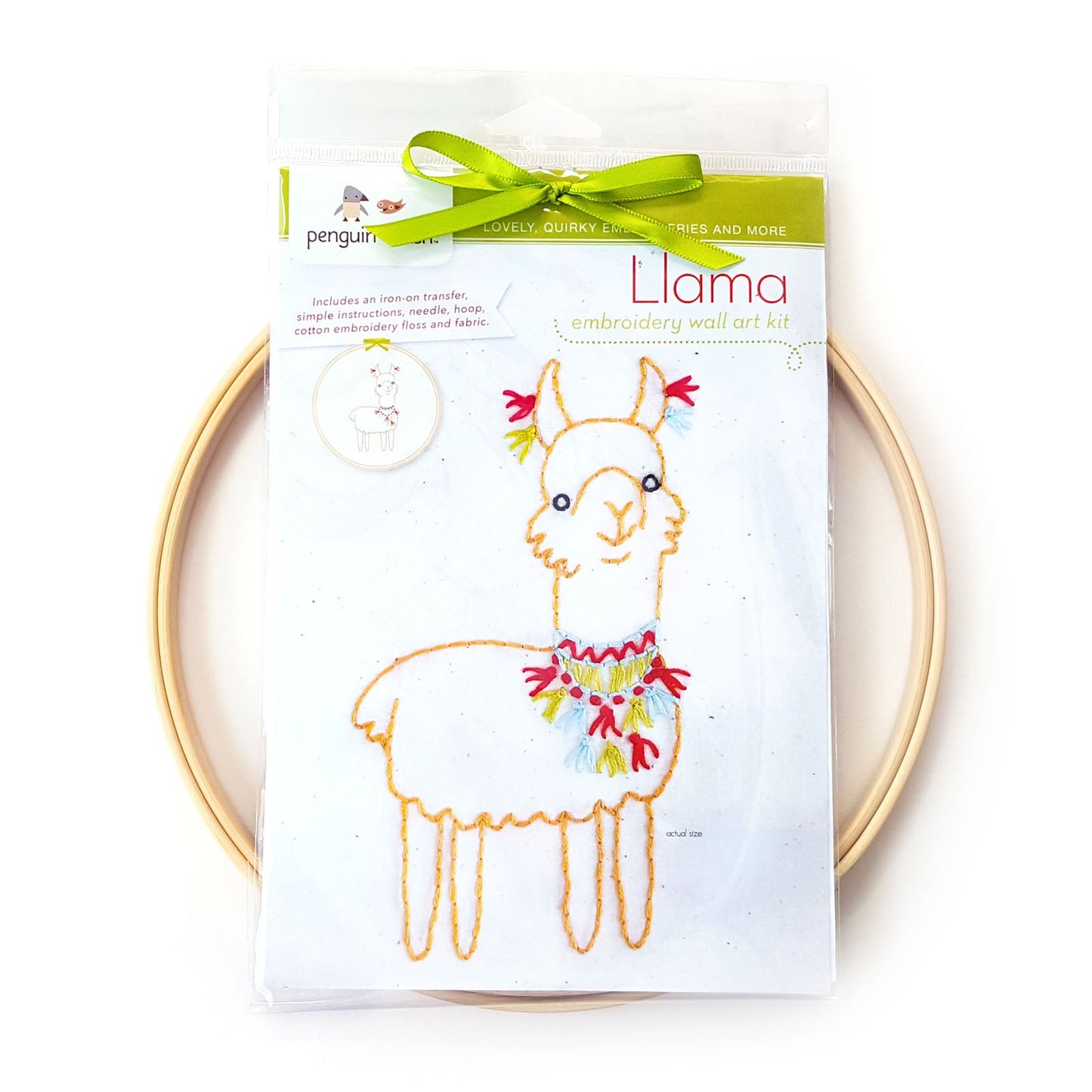 Llama Embroidery Kit - Penguin & Fish