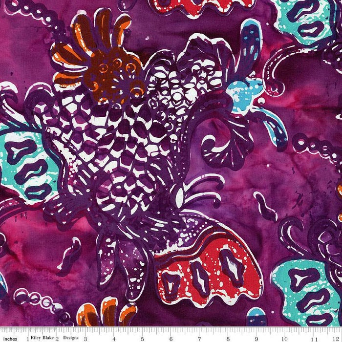 Expressions Batiks Express Yourself! - Vintage Sogan, Berry Persimmon - Riley Blake Designs