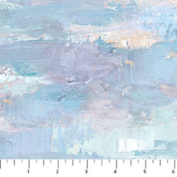 First Snow - Blue Brush Strokes - Northcott Fabrics