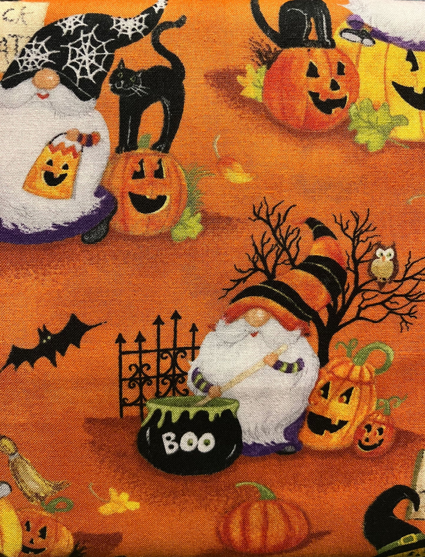 2/3 Yard The Boo Crew - Orange/Pumpkins - Wilmington Prints