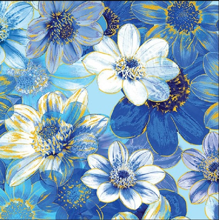 Garden Impressions Metallic - Light Blue - Benartex