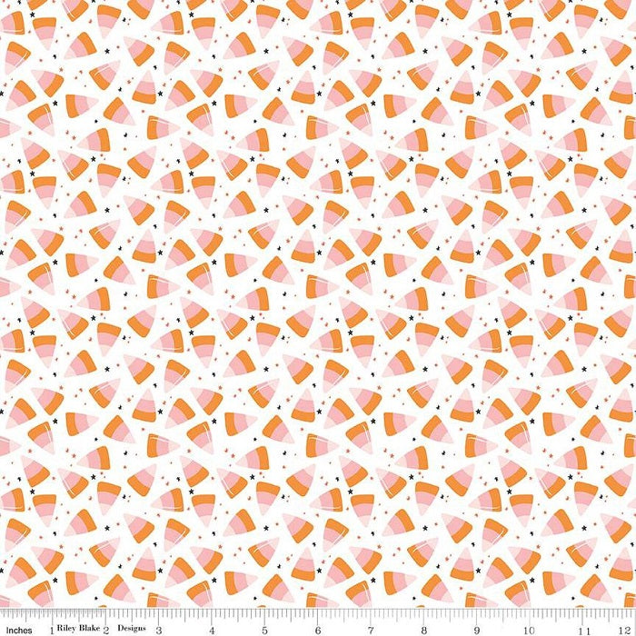 Hey Pumpkin, Candy Corn on White - Riley Blake Designs