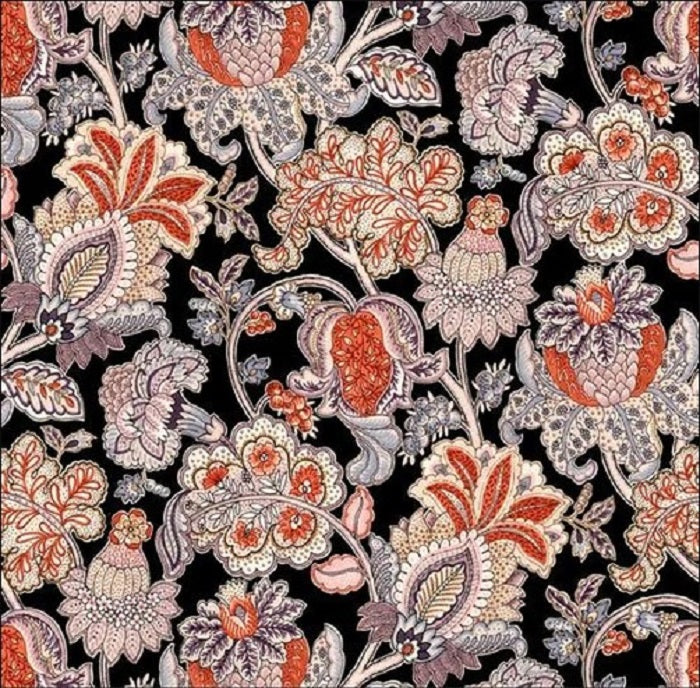 Le Baroque Jacobean Allover - Black - P&B Textiles