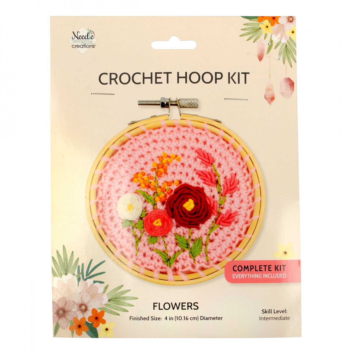 Crochet Kit Hoop Kit - Flowers - Needle Creations