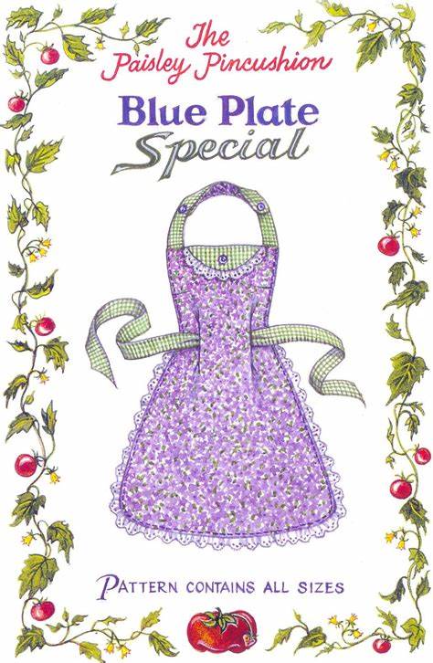 Blue Plate Special Apron Pattern - The Paisley Pincushion