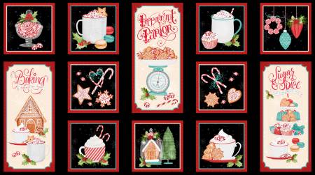 Peppermint Parlor - Christmas Themed Panel (2/3yd) - Wilmington Prints