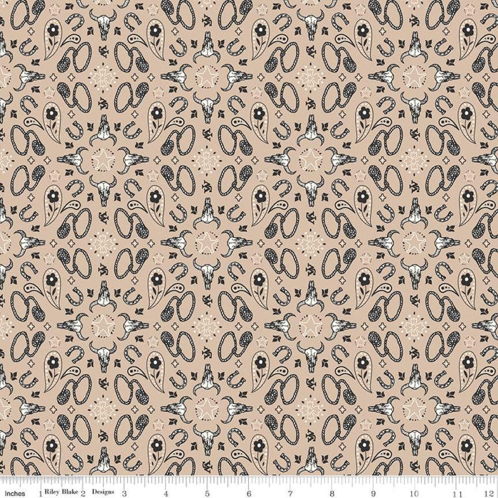 John Wayne Courage Bandana - Sand - Riley Blake Designs