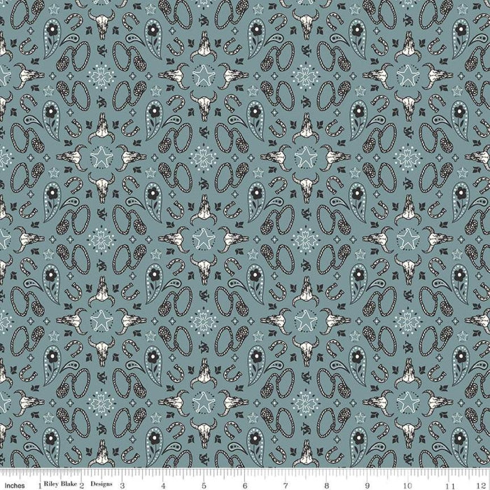 John Wayne Courage Bandana - Storm - Riley Blake Designs