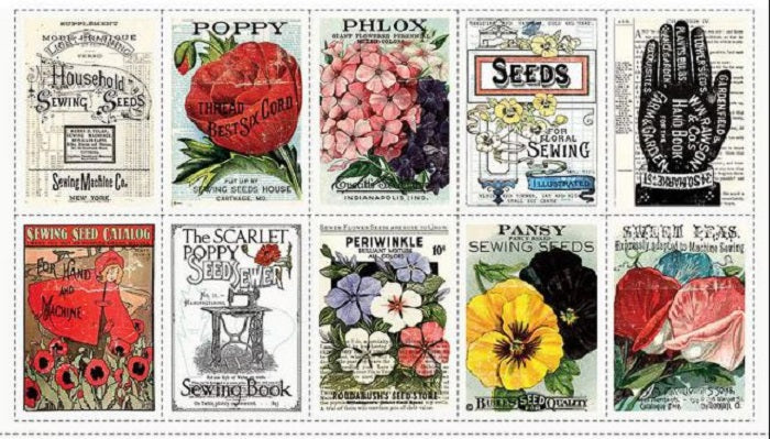 Sewing Seeds III - Seed Catalog Patch Panel - Riley Blake Designs