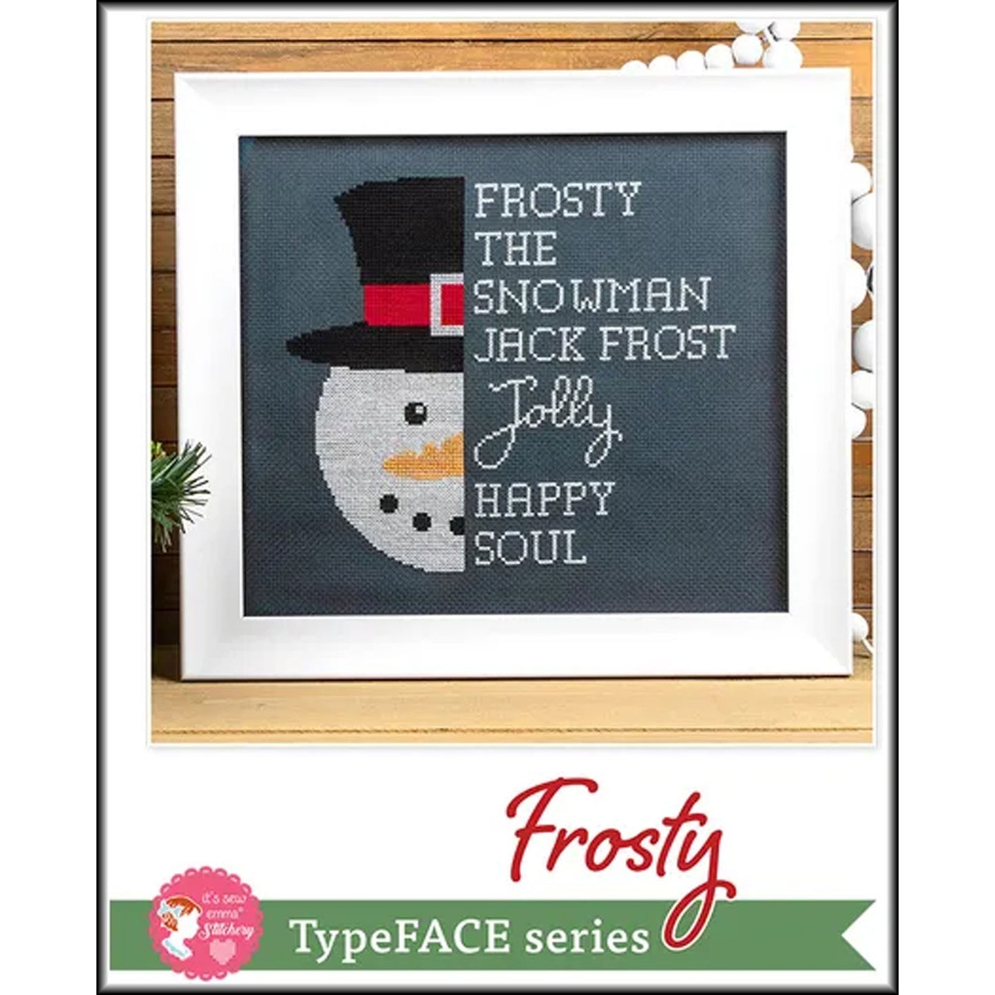 Frosty TypeFACE - Stitch Card - It's Sew Emma
