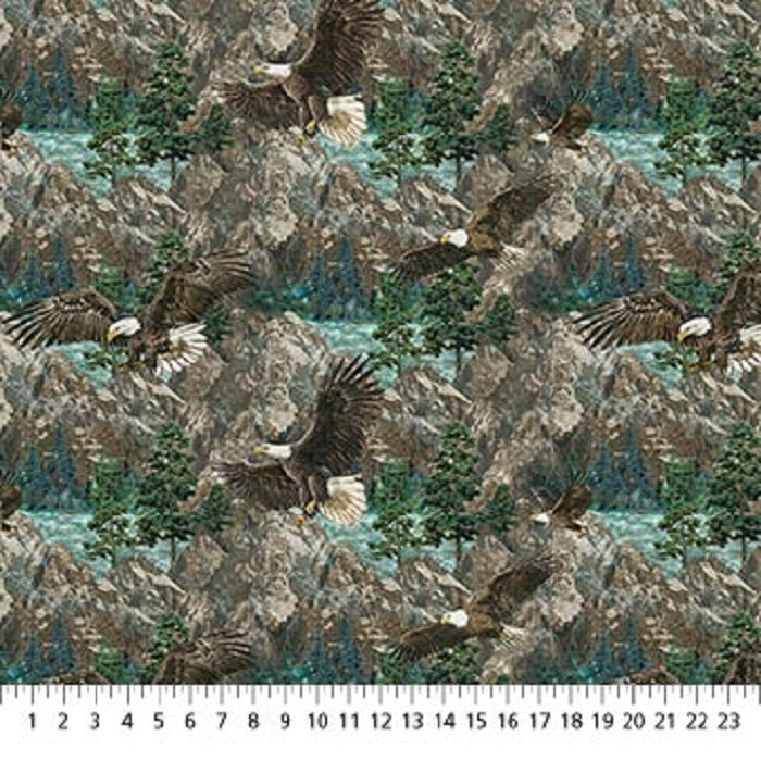 Stonehenge Eagle Pass Flying Eagles Repeat - Northcott Fabrics
