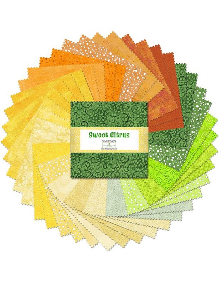 Essentials Sweet Citrus - Pre Cut 5" Squares - Wilmington Prints