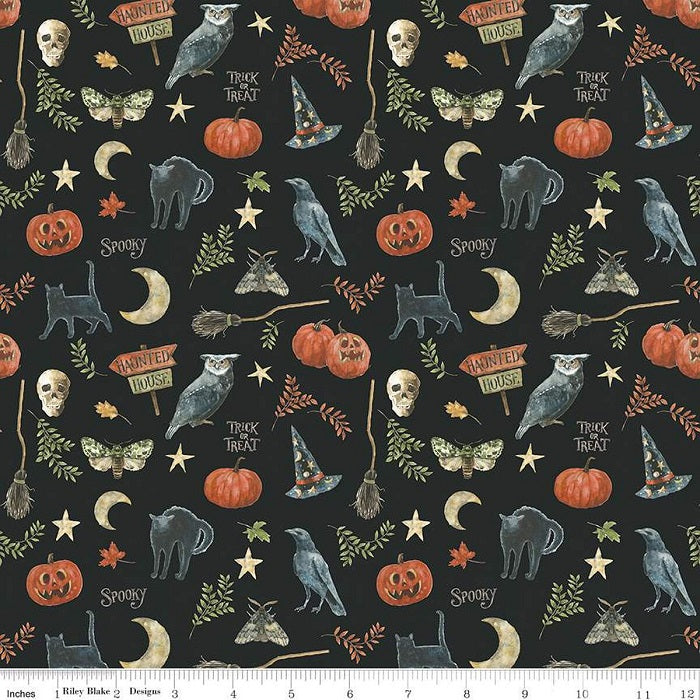 Trick or Treat Spooky Black - Riley Blake Designs