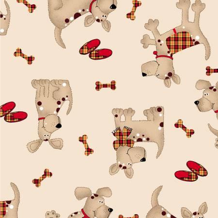 whimsical dogs 100 cotton flannel