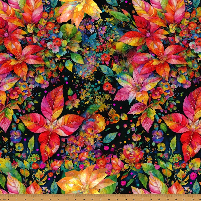 Yuletide Blooms - Rainbow - Hoffman Fabrics