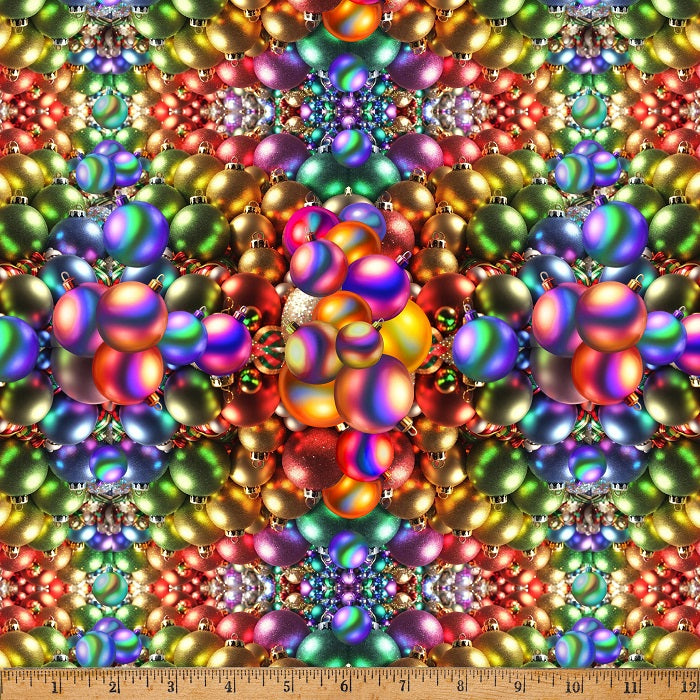 Yuletide Blooms - Rainbow Lights - Hoffman Fabrics
