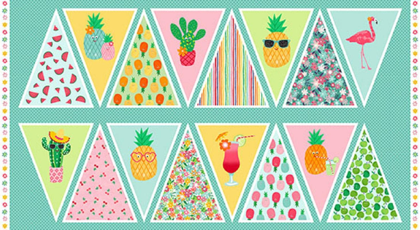 Fruity Friends Bunting Panel - Andover