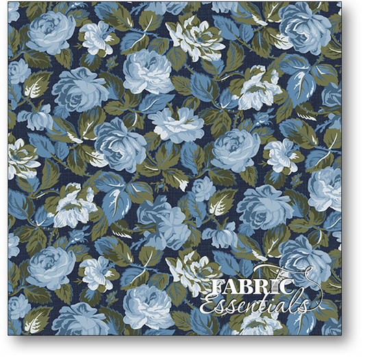Tonal Blue Floral - Wilmington Prints