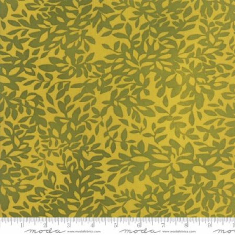 3/4 Yard Sprig Light Green Floral Leaves - Moda