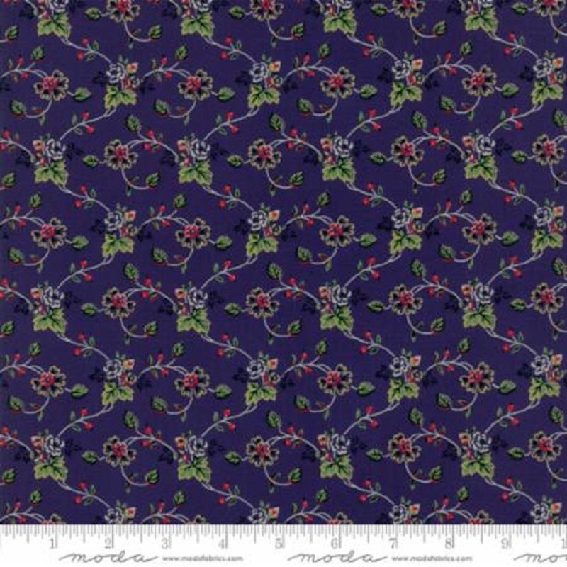 Flowing Floral Dark Blue - Moda