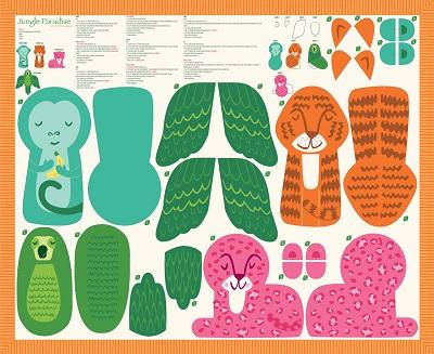 Jungle Paradise -- Animal Toys Panel (panel = 1yd) - Moda