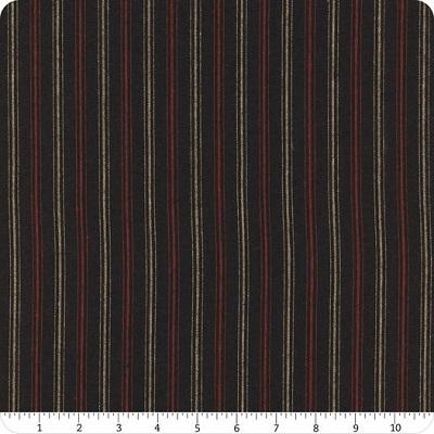Homemade Homespuns -- Stripe, Black/Tan/Red - Moda