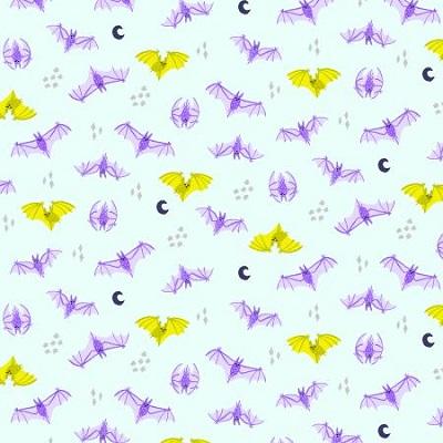 Bring Your Own Boos -- Bat Attack, Hocus Pocus Metallic Fabric - Cotton + Steel