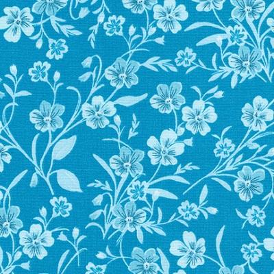 Wildflowers - Teal Floral - Robert Kaufman