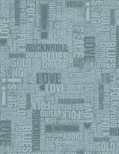 Rhythm & Harmony Teal Music Sayings - Wilmington Prints