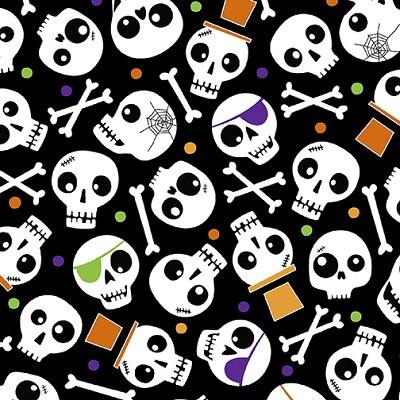 Halloween Party -- Spooky Skulls - Benartex