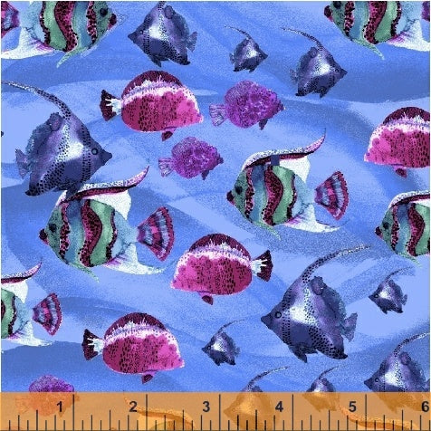 Aquatic Blue Fish - Windham Fabrics