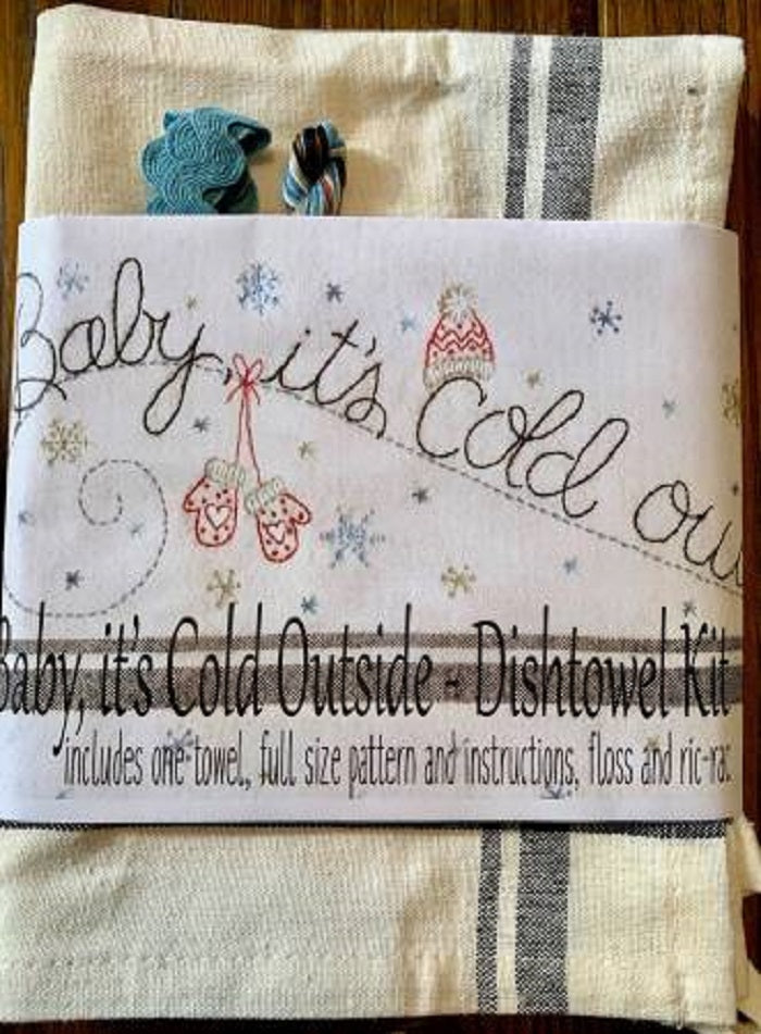 Bareroots Baby, It's Cold Outside Embroidery Dishtowel Kit