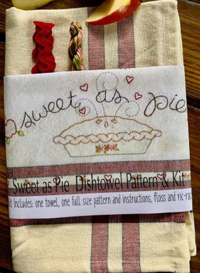 Bareroots Sweet As Pie Embroidery Dishtowel Kit