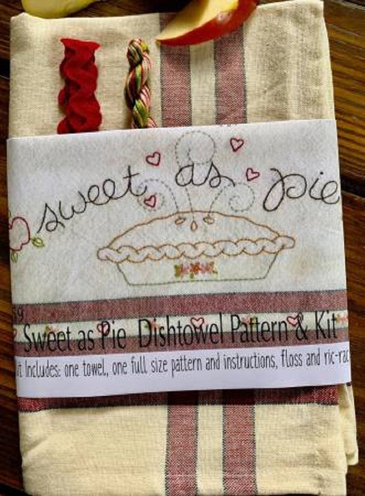 Bareroots Sweet As Pie Embroidery Dishtowel Kit