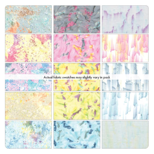 Bali Paint Palette:  Pastel 10"x10" Squares Pack - Benartex