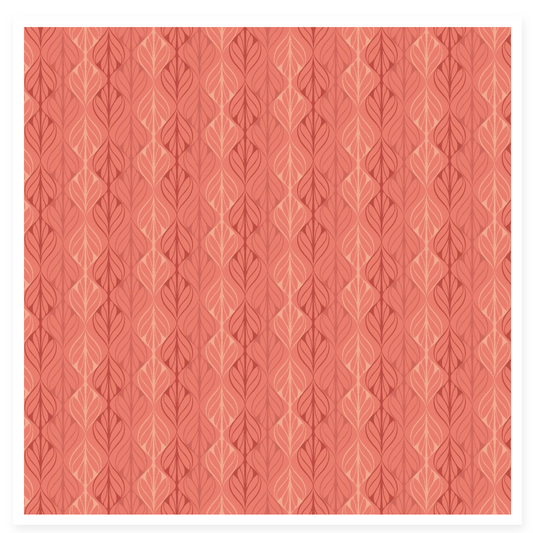Repeating design  in light red.
