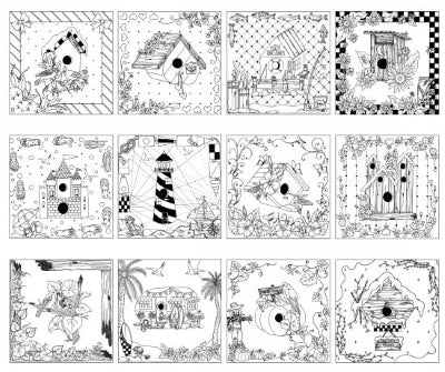 Let's Color, Birdhouse Collection - Blank Quilting