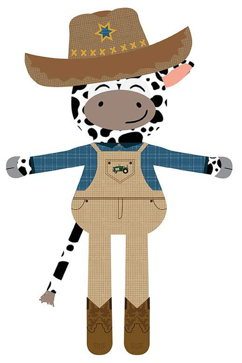 Country Life - Boris the Cow Doll Panel - Riley Blake Designs