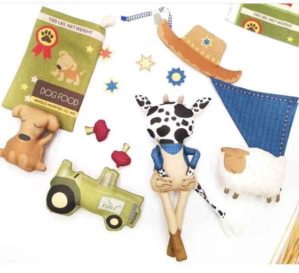 Country Life - Boris the Cow Doll Panel - Riley Blake Designs