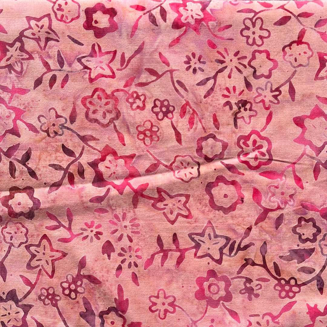 3/4 Yard Small Pink Flowers - Majestic Batiks