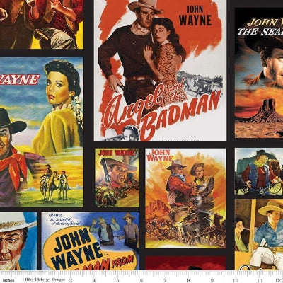 7/8 Yard Northwest John Wayne - Movie Poster Collage - Riley Blake Designs