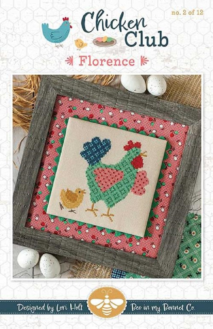 Chicken Club Cross Stitch Pattern #2 - Florence - It's Sew Emma