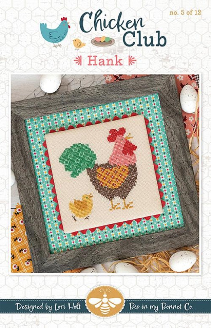 Chicken Club Cross Stitch Pattern #5 - Hank - It's Sew Emma